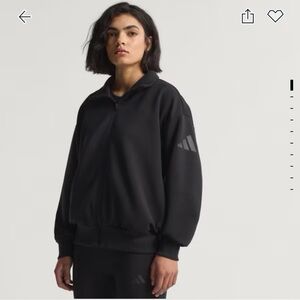 adidas Soft Lux Black Full-Zip Sweatshirt